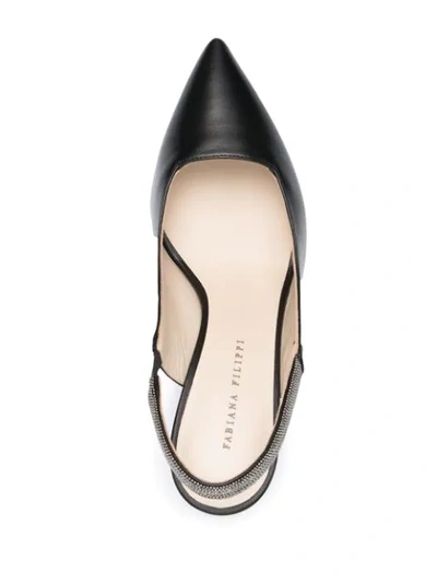 Fabiana Filippi Leather Slingback Pumps In Black