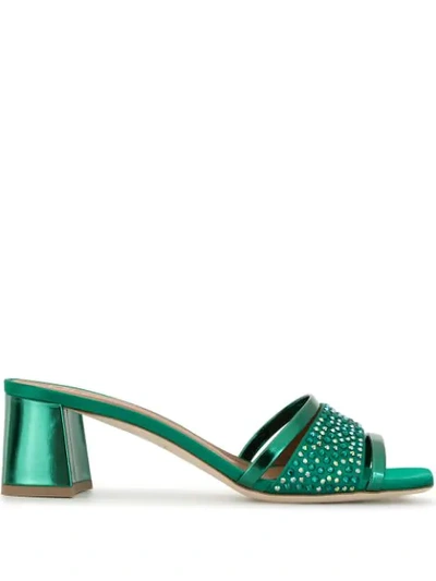 Shop Malone Souliers Crystal-embellished Sandals In Green