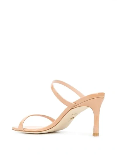 Shop Stuart Weitzman Patent Leather Sandals In Neutrals