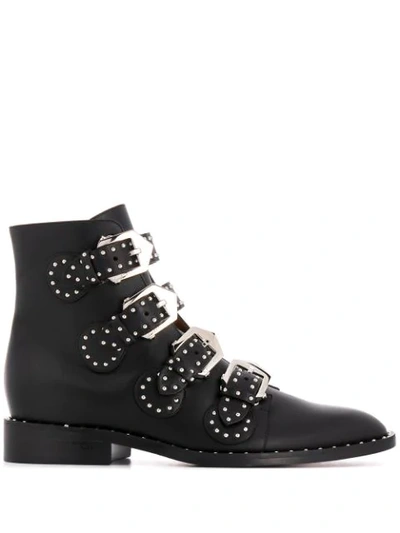 Shop Givenchy Elegant Buckled Ankle Boots In Black