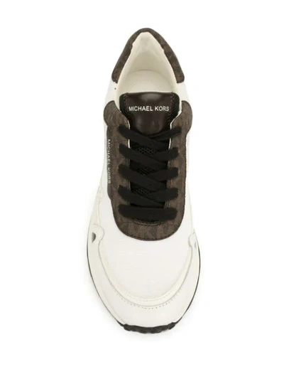 Shop Michael Michael Kors Monogram-print Sneakers In White