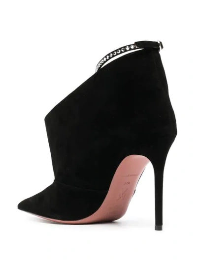 Shop Amina Muaddi Chiara Crystal 105mm Ankle Boots In Black