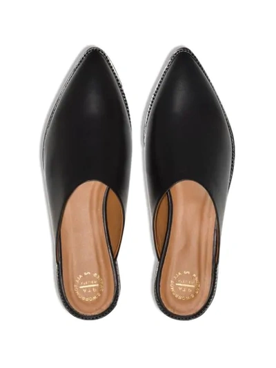 Shop Atp Atelier Anzi Pointed Slippers In Black