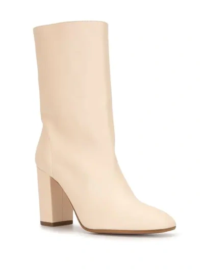 Shop Aquazzura Leather Ankle Boots In Neutrals