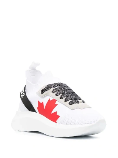 Shop Dsquared2 Logo-motif Chunky Sneakers In White