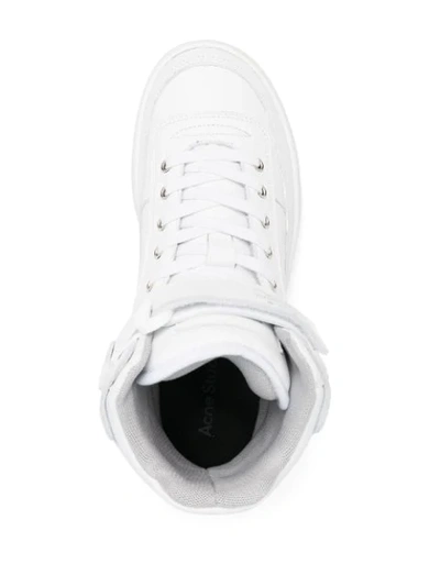 Shop Acne Studios Face Motif High-top Sneakers In White