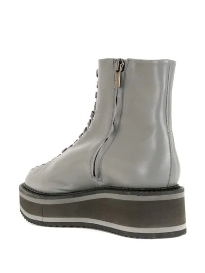 Shop Clergerie Brodie Flatform Leather Boots In Grey