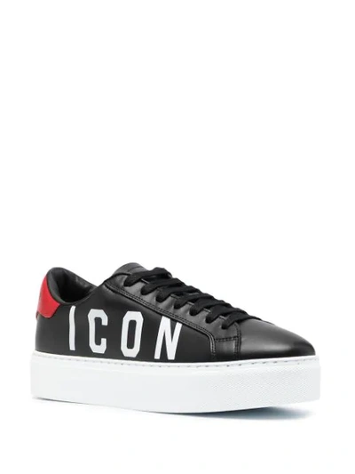 Shop Dsquared2 Icon Flatform Low-top Sneakers In Black