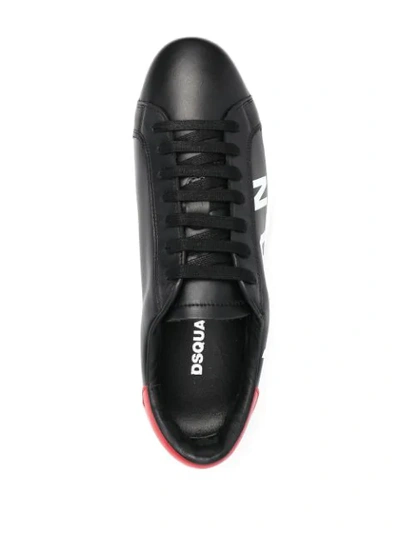 Shop Dsquared2 Icon Flatform Low-top Sneakers In Black