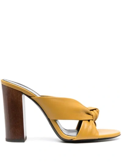 Shop Saint Laurent Bianca 70mm Sandals In Yellow