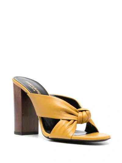 Shop Saint Laurent Bianca 70mm Sandals In Yellow