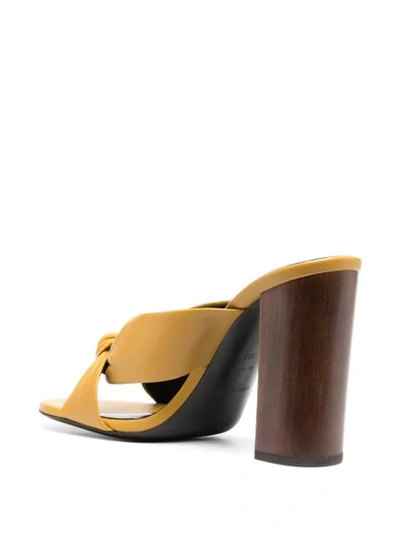 Shop Saint Laurent Bianca 70mm Sandals In Yellow