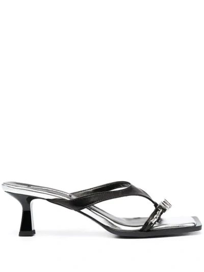 Shop Karl Lagerfeld Panache Mid-heel Sandals In Black