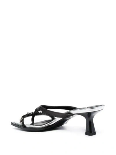 Shop Karl Lagerfeld Panache Mid-heel Sandals In Black