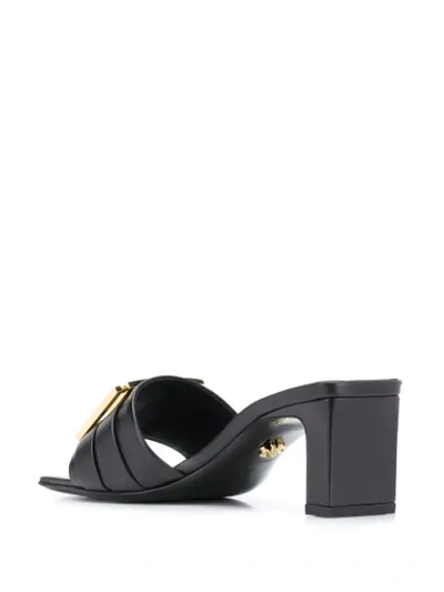 Shop Versace Slip-on Buckle Sandal In Black