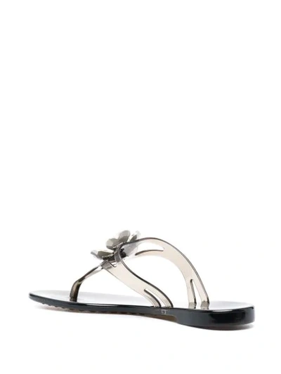 Shop Casadei Four-leaf Clover Jelly Sandals In Black