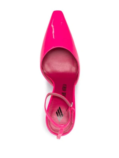 Shop Attico Pointed Leather Heeled Pumps In Pink