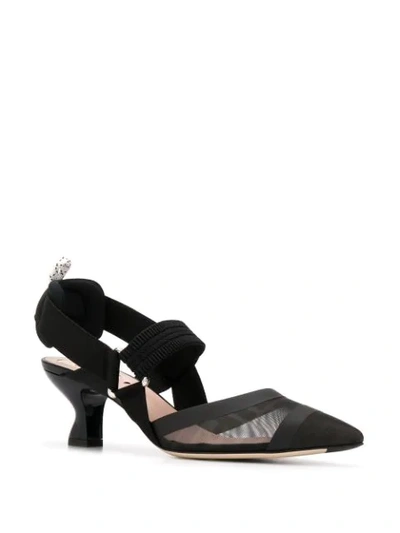 Fendi Colibrì Ff Motif Slingback Pumps In Black