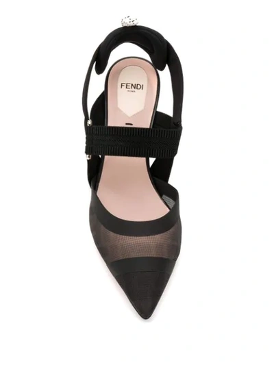 Fendi Colibrì Ff Motif Slingback Pumps In Black