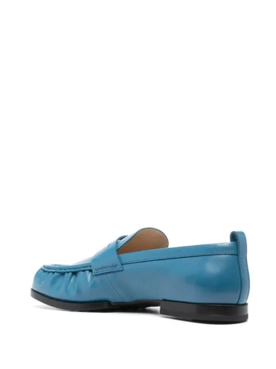 Tod's Soft Leather Penny Loafers In Blue