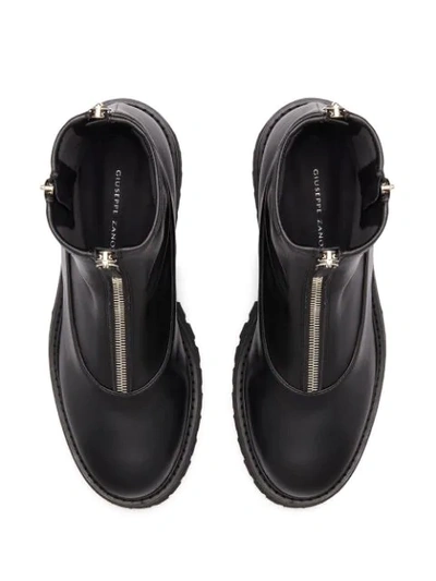 Shop Giuseppe Zanotti Chunky Tread Combat Boots In Black