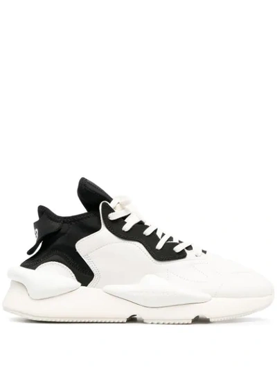 Shop Y-3 Two-tone Lace-up Sneakers In White