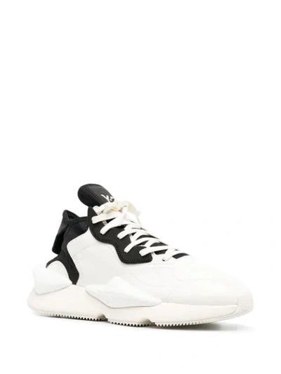 Shop Y-3 Two-tone Lace-up Sneakers In White