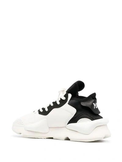 Shop Y-3 Two-tone Lace-up Sneakers In White