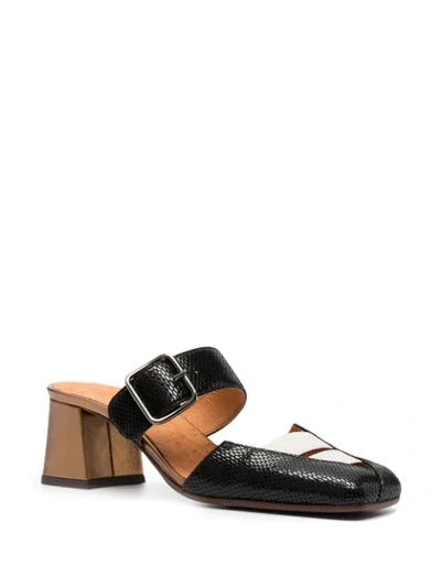 Shop Chie Mihara Slip-on Leather Mules In Black