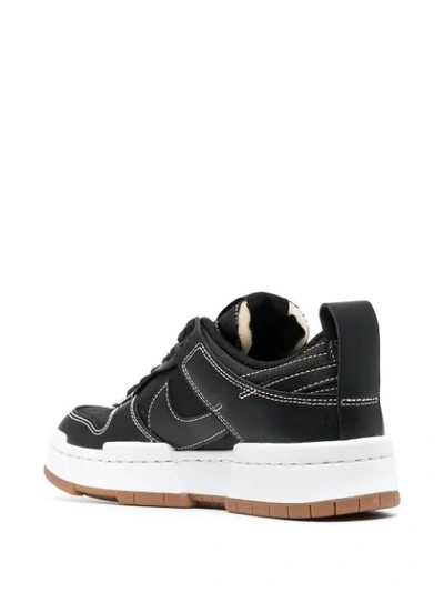 Shop Nike Dunk Stitch Detail Sneakers In Black