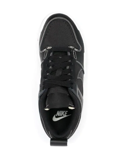 Shop Nike Dunk Stitch Detail Sneakers In Black