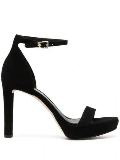 Shop Michael Michael Kors Suede Platform Sandals In Black