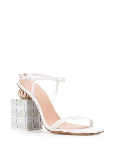 Shop Jacquemus Elme 110mm Sandals In White