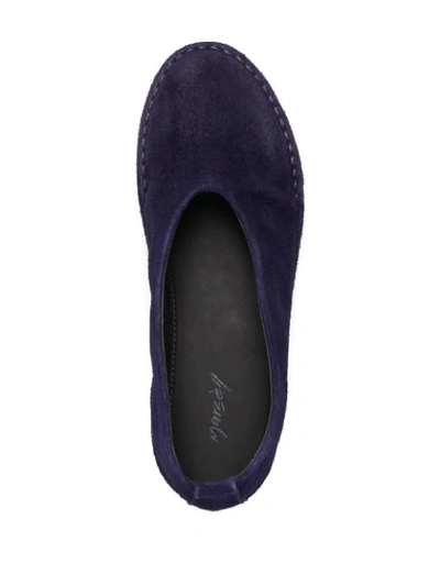 Shop Marsèll Slip-on Leather Ballerina Shoes In Purple