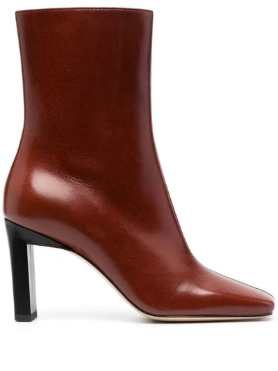 Shop Wandler Isa Leather Boots In Brown