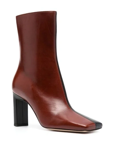 Shop Wandler Isa Leather Boots In Brown