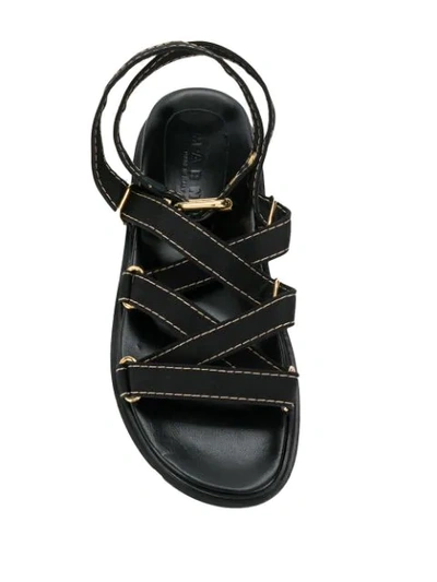Shop Marni Strappy Buckled Sandals In Black