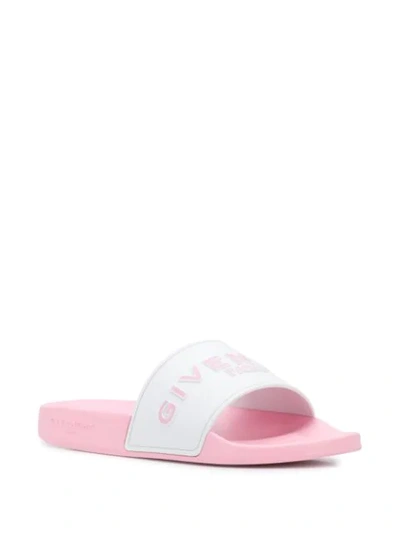 Shop Givenchy Logo Detail Slides In Pink