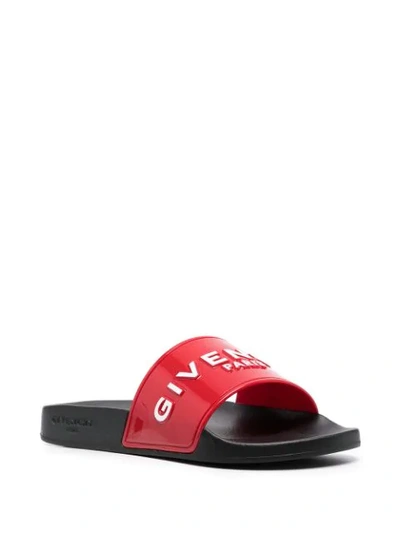 Shop Givenchy Logo-print Slide Sandals In Red