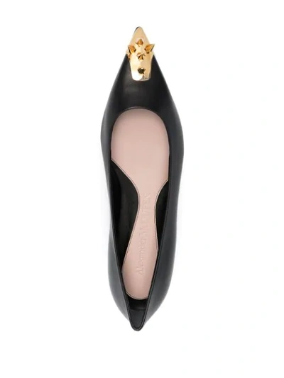 Shop Alexander Mcqueen Spike Stud Ballerina Shoes In Black