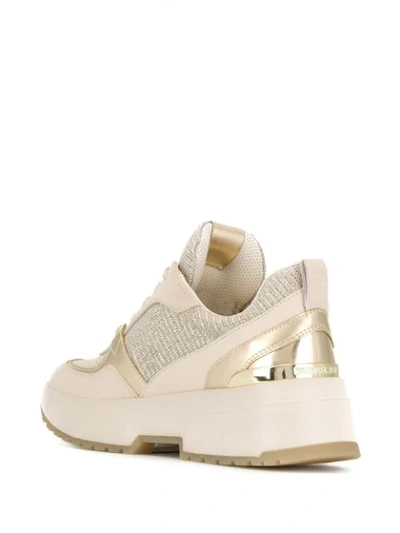 Shop Michael Michael Kors Mickey Metallic Platform Sneakers In Gold