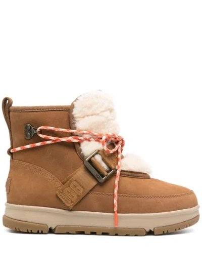 Ugg Weather Hiker Sheepskin Boots In Neutrals