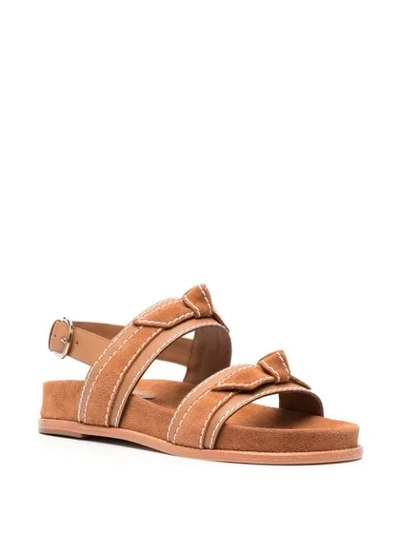 Shop Alexandre Birman Clarita Knot-detail Sandals In Brown