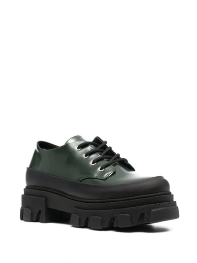 Shop Ganni Chunky Sole Oxford Shoes In Green