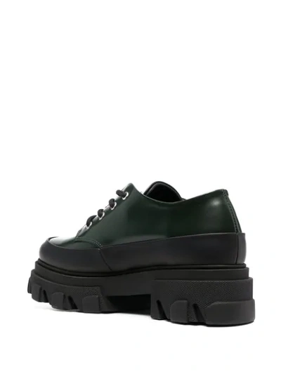 Shop Ganni Chunky Sole Oxford Shoes In Green