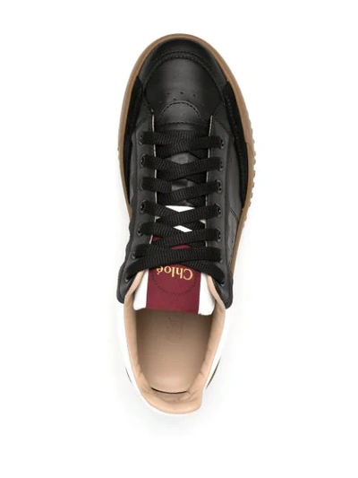 Chloé Women's Franckie Leather Sneakers In Black | ModeSens