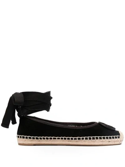 Shop Tory Burch Tie-ankle Espadrilles In Black