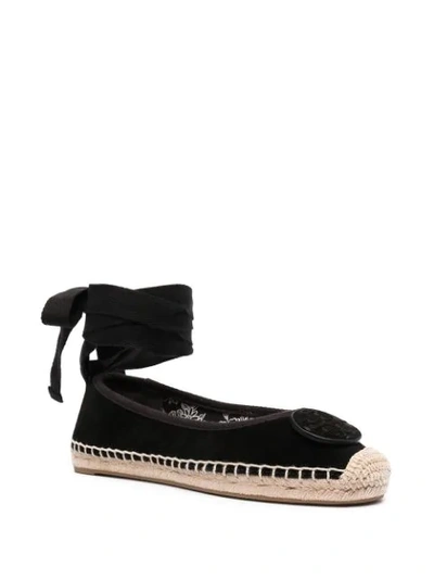 Shop Tory Burch Tie-ankle Espadrilles In Black