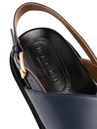 Shop Marni Fussbett Colour-block Leather Sandals In Blue