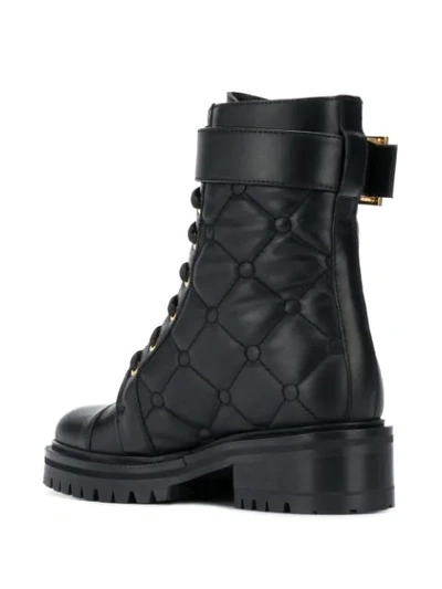 Shop Balmain Ranger Quilted Ankle Boots In Black